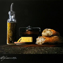 Olive Oil & Bagette  -  11” x 14”  Acrylic on canvas