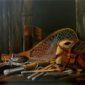 Dry Fly Angler  -  16” x 20”  Acrylic on Canvas