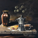 Early Morning Café  -  20” x 20”  Acrylic on Canvas